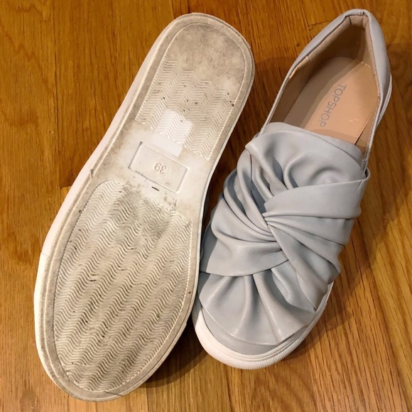 TOPSHOP gray twist slip ons sneakers sz 39 - Picture 5 of 5